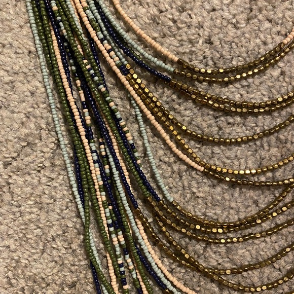 Multicolor Beaded Tiered Statement Necklace - Picture 3 of 4